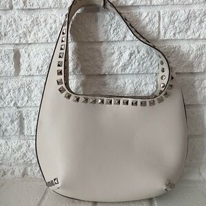Studded Cream Shoulder Bag